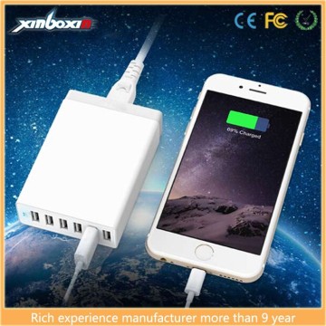 2015 Bestselling 12A USB Wall Charger, 6 USB Laptop Charger Built-in Smart IC and with US/UK/EU Power cord