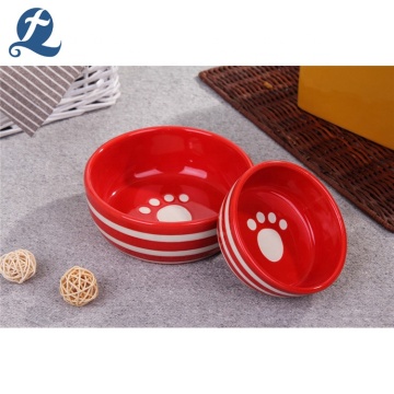 Water pet bowl Custom Red Ceramic Pet Food