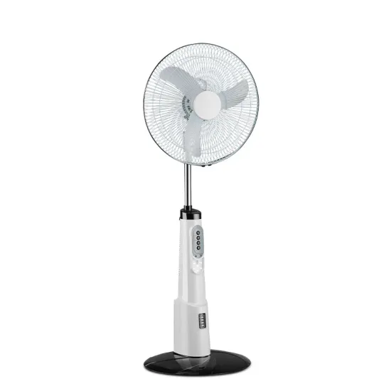 16 Inch Rechargeable Lithium Battery Fan - AC/DC/Solar Powered & Remote Controlled