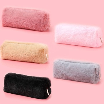 Cute and Fuzzy Pencil Cases for Students and Women: Hot Sales in Pink