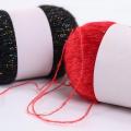 Lüks NM11/1 Tiftik Yün Karışımı İplik %25 Tiftik %25 Yün Köpüklü Simli Payet El Örgü Çevre Dostu Moda Kazak Yumuşak