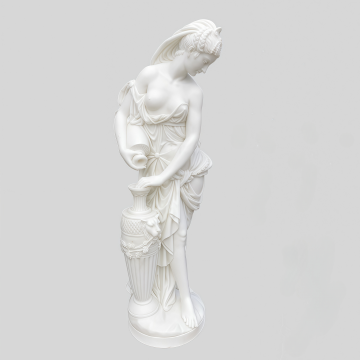 Elegant White Marble Female Figure Decorative Statue