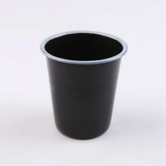 Black Custom Logo Enamel Mug Enamel Coffee Mug with Handle