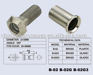 160 Degree Brass Door Viewer With 1 Glass Lens