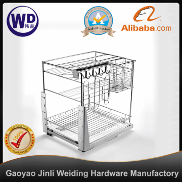 pull kitchen basket with track 2 layer kitchen basket