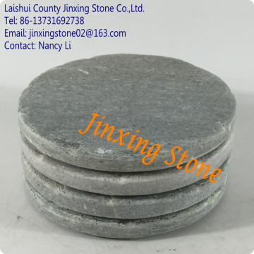 Set of 4 Coffee Slate Table Place Mats Drink Coaster Round Slate Coaster with Hemp Rope Tie