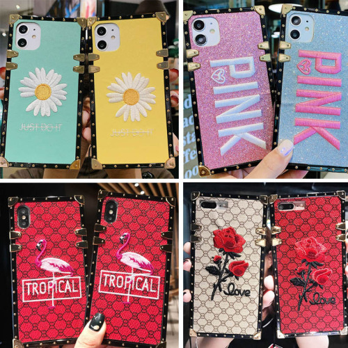 3D Phone Case Embroidery patch Soft Shockproof Cover