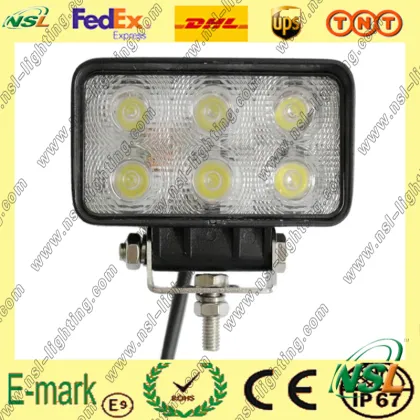 IP67 waterproof 18w led work lights square led lighting for boats