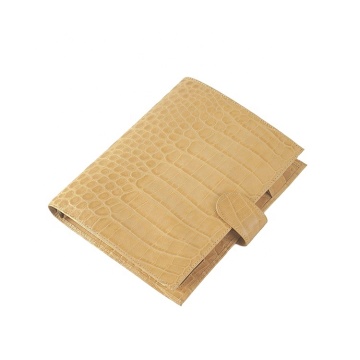 Beige Custom Croco Leather A5 Compact Planner Binder
