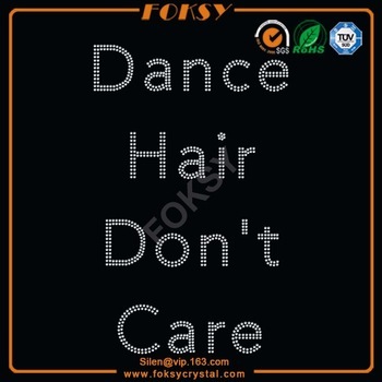 Dance Hair Don't Care rhinestone transfer