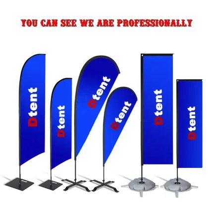 Custom Logo Printed Feather Teardrop Rectangular Banners for Advertising Campaigns