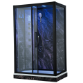 Black Corner Shower Enclosure Luxurious Hydromassage Shower Cabins