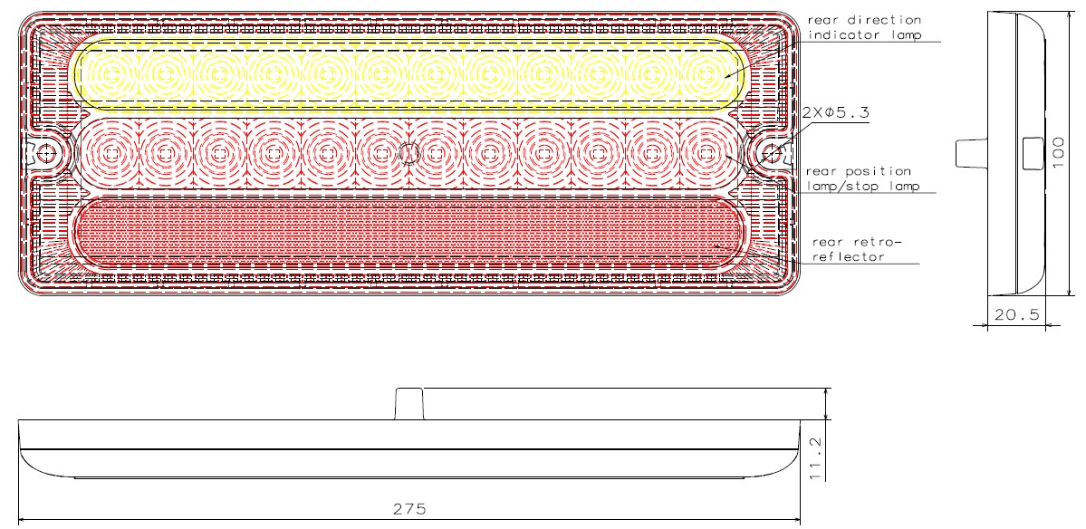 Truck Rear Stop Lamp