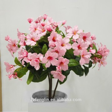 hot sale cheap artificial azalea flower bush bouquet for indoor decoration 50cm unpotted
