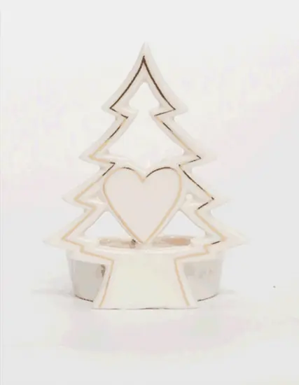 Porcelain White Christmas Tree Tealight Holders