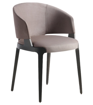 Dark gray leather single Velis dining chairs