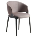 Dark gray leather single Velis dining chairs