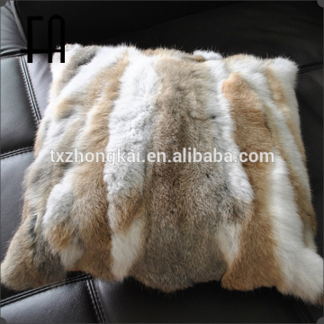 Factory directly wholesale price real rabbit fur pillow/fur pillow