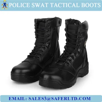 7 inch genuine leather and fabric swat tactical combat boots