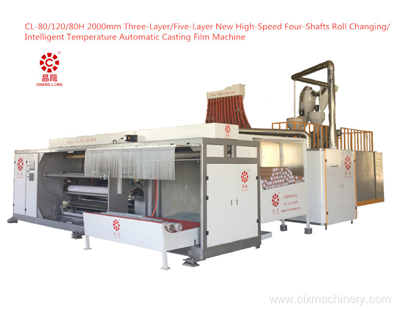 New Type Four-Shafts Roll Changing Casting Film Machine