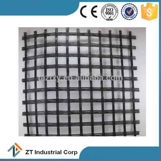 CE Certificate bitumen coated warp-knitting polyester geogrid for road construction