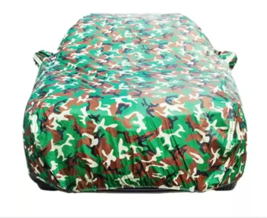 Reflective Strip Polyester Full Car Cover for Sedan/Pickup - Camouflage Sunscreen Protection