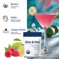 NAD péptido de colágeno bebida de biotina en polvo para adultos piel cabello antienvejecimiento reducción de arrugas crecimiento y revitalización del cabello