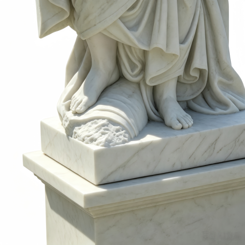 Monumental Greek Scholar Marble Sculpture with Fabric Detail