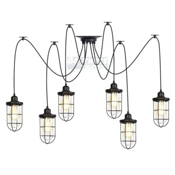 American Village Chandelier: Iron Art Ceiling Lamp Pendant for Living Rooms, Dining Rooms, and Bars