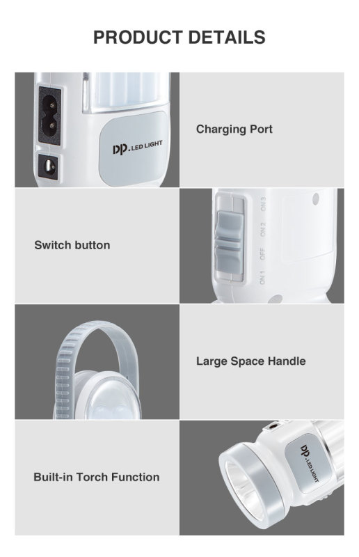 Wall Mounted White Camping LED Emergency Flashlight Light
