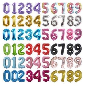 Number foil decorative balloons