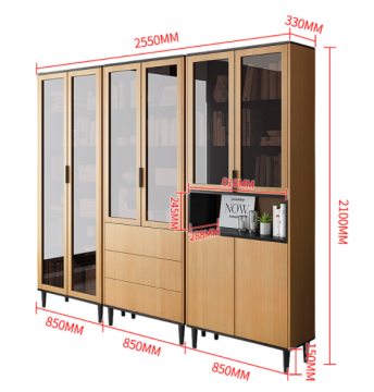 Rak buku kaca tahan lama dengan desain modern