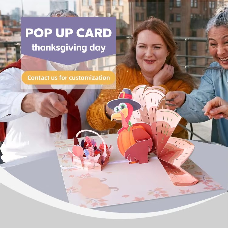 3D Thanksgiving turkey pop up card