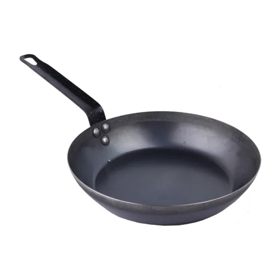 Wholesale Black Carbon Steel Frying Pan for Hotel Restaurant Kitchens