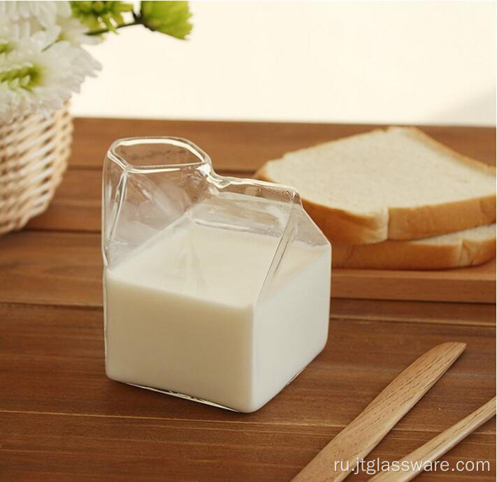 Бесплатная стеклянная коробка для молока с уникальным дизайном ручной работы