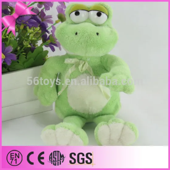 sitting animal toy soft fabric stuffed crazy big green frog plush toy