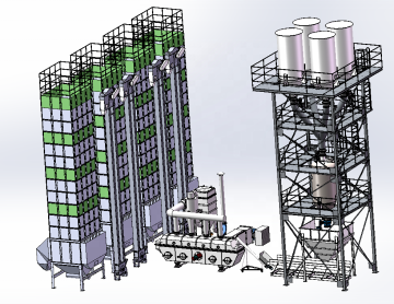 Attrezzatura di elaborazione a grano automatico ad alta capacità - Torre di asciugatura e sistema di asciugatura da 120 tonnellate al giorno