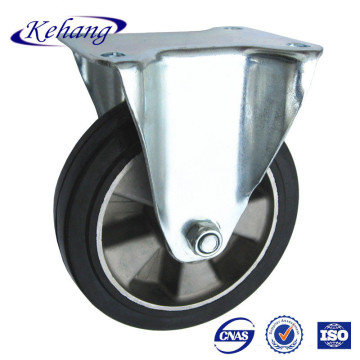 6" European Aluminum caster wheel medium rigid castors solid rubber wheel