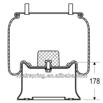 HENDRICKSON 785170/G505859 natural rubber air spring/ 1R14-705 air suspension spring parts for OEM Piston steel