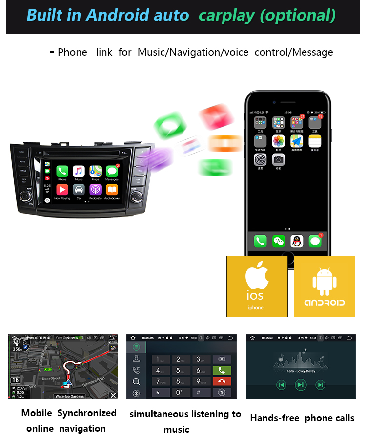 VW Golf7 2015 multimedia player built in android auto carplay