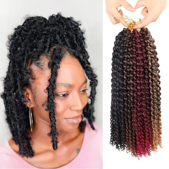Fast Delivery Ghana 613 Pre Looped Braiding Hair Ombre 18 Inches Long Water Wave Crochet Passion Twist Hair