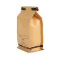 Fulcolor printing 100% compostable kraft paper bag with tin tie