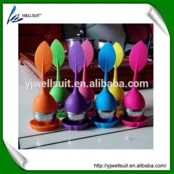 Food Grade Safe Leaf Shape Stainless Steel Silicone rubber Tea Infuser Tea Strainer Ball infuser