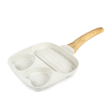 Partita de fritura de 3 hoyos ecológica premium: antiadherente, compatible con inducción, duradero y resistente a los rasguños