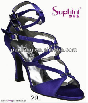 Suphini Purple Satin Flared heel Latin Dance Shoes