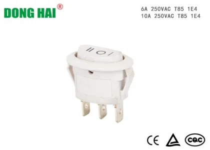 White Round Rocker Switch For Electrical Device
