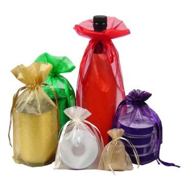 Eco-friendly cheap wine organza pouch