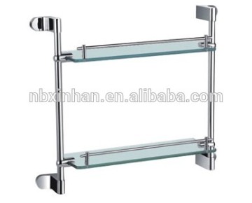 Contemporary styled,wall mounted double glass shelf