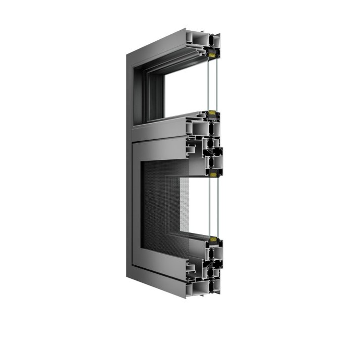 Janela de batente de alumínio altamente hermética