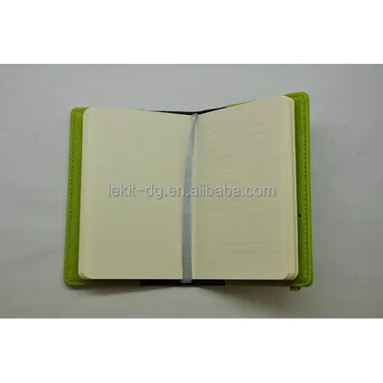 Removable Green PU Leather A6 Notebook Cover - Custom Diary Jacket